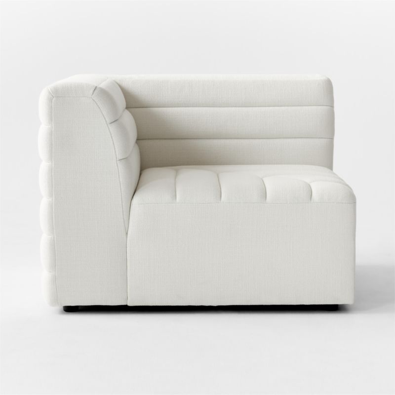 Strato Channeled Ivory Performance Fabric Corner Chair - image 4 of 7