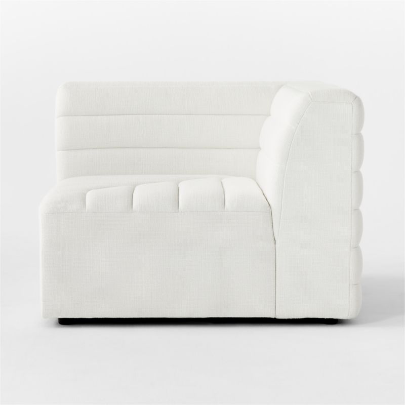 Strato Channeled Ivory Performance Fabric Corner Chair - image 2 of 7