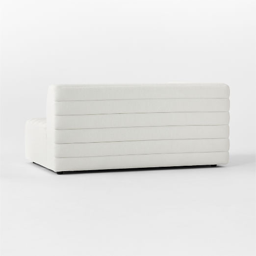 Strato Channeled Ivory Performance Fabric Left-Arm Sofa