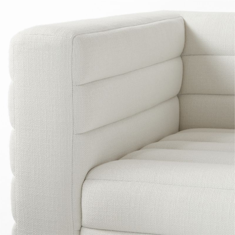 Strato Channeled Ivory Performance Fabric Left-Arm Sofa - image 6 of 7