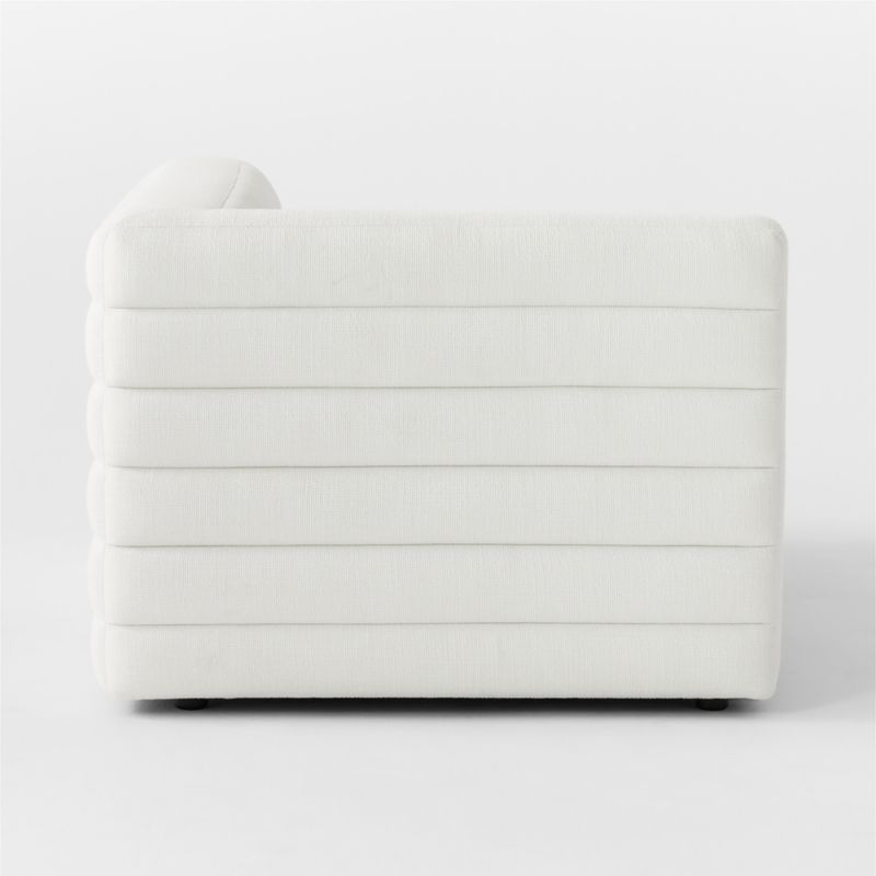 Strato Channeled Ivory Performance Fabric Left-Arm Sofa - image 4 of 7