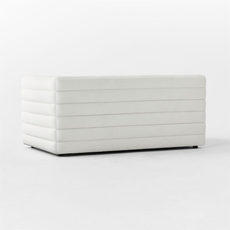 Strato Channeled Ivory Performance Fabric Right-Arm Sofa - image 5 of 7