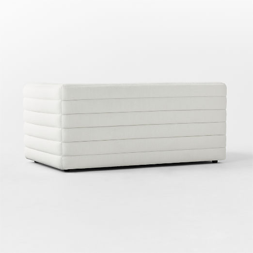 Strato Channeled Ivory Performance Fabric Right-Arm Sofa