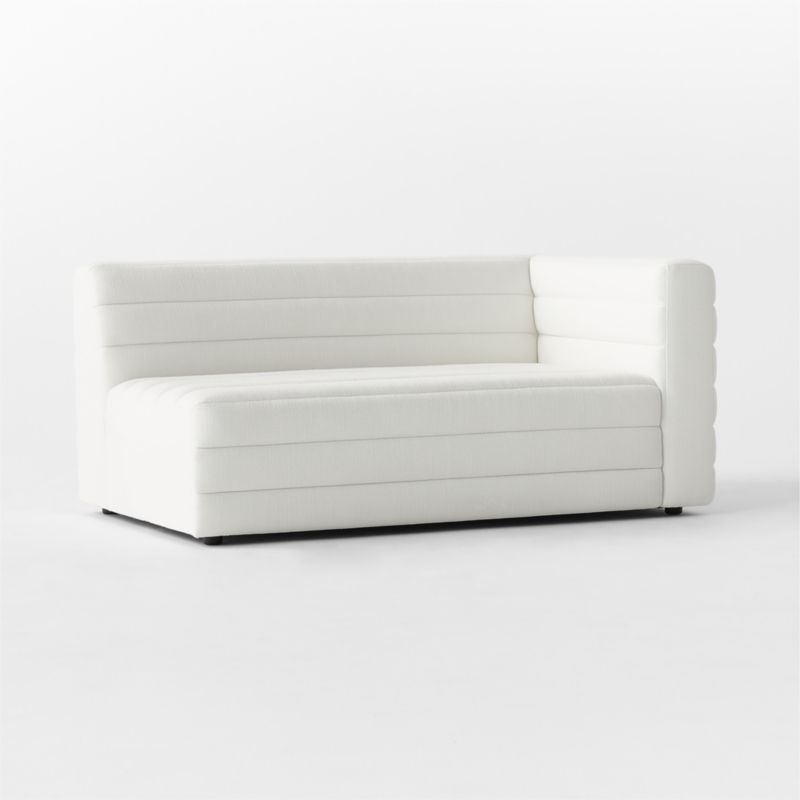 Strato Channeled Ivory Performance Fabric Right-Arm Sofa - image 3 of 7