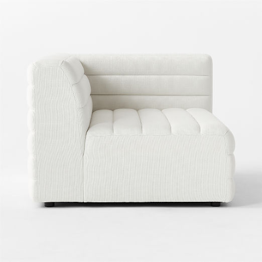 Strato Channeled Ivory Performance Fabric Right-Arm Sofa