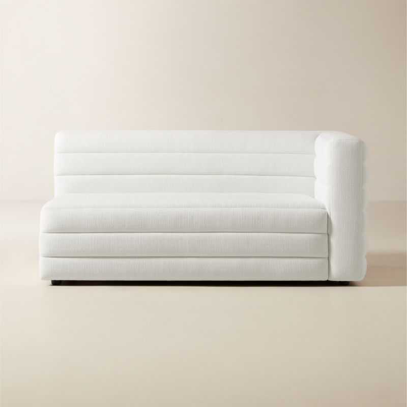 Strato Channeled Ivory Performance Fabric Right-Arm Sofa - image 0 of 7