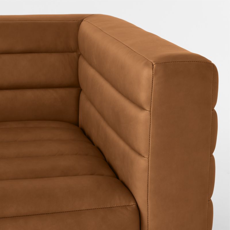 Strato 103" Channeled Brown Leather Sofa - image 6 of 7