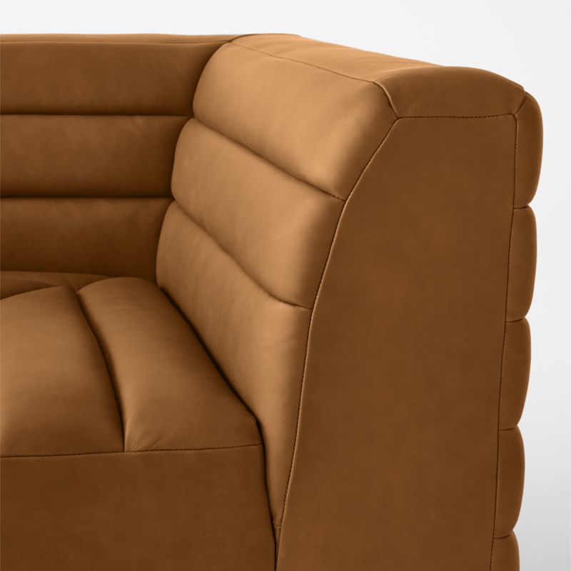 Strato Channeled Brown Leather Corner Chair - image 6 of 7