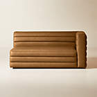 Strato Channeled Brown Leather Armless Chair
