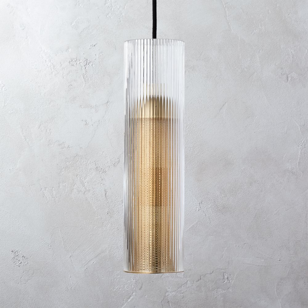 Striae Ribbed Glass Pendant Light