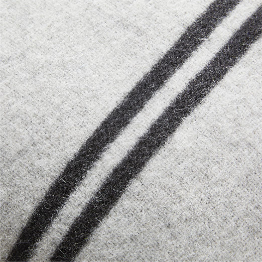 Stripes Ivory and Black Alpaca Throw Pillow 23"x11"