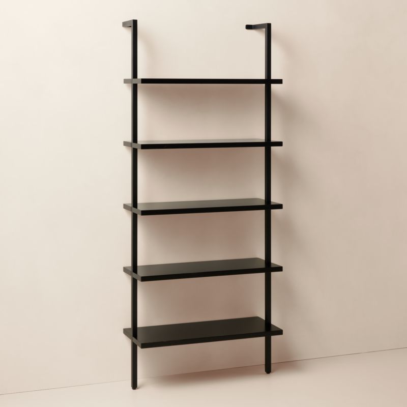 Stairway 72.5" Black Metal Wall Mount Bookcase - image 3 of 9