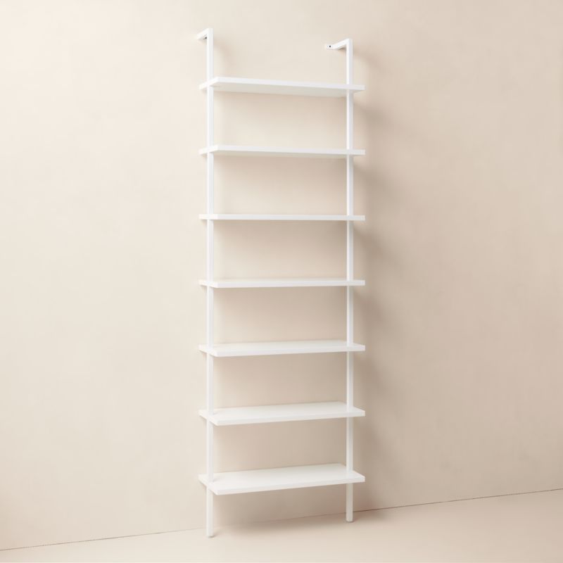 Stairway 96" White Metal Wall Mount Bookcase - image 3 of 9