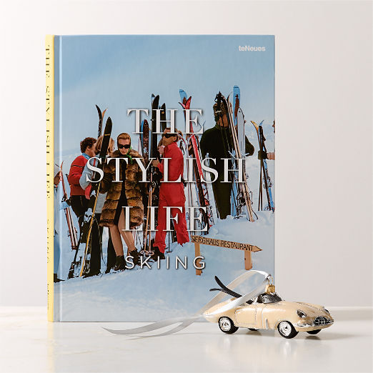 'The Stylish Life: Skiing' Coffee Table Book & Monte Blush Pink Car Ornament Gift Bundle