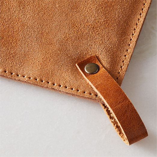 Brown Suede Pot Holder