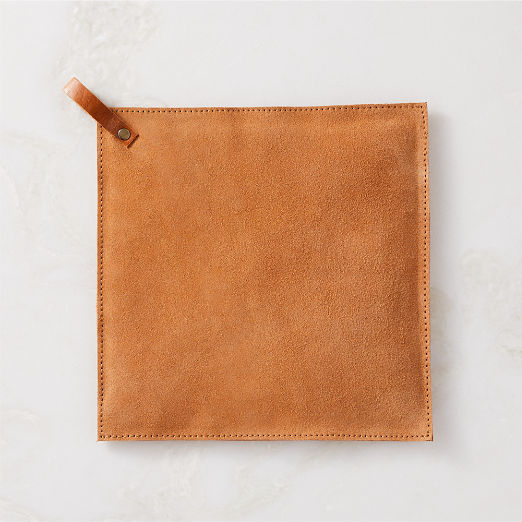 Brown Suede Pot Holder