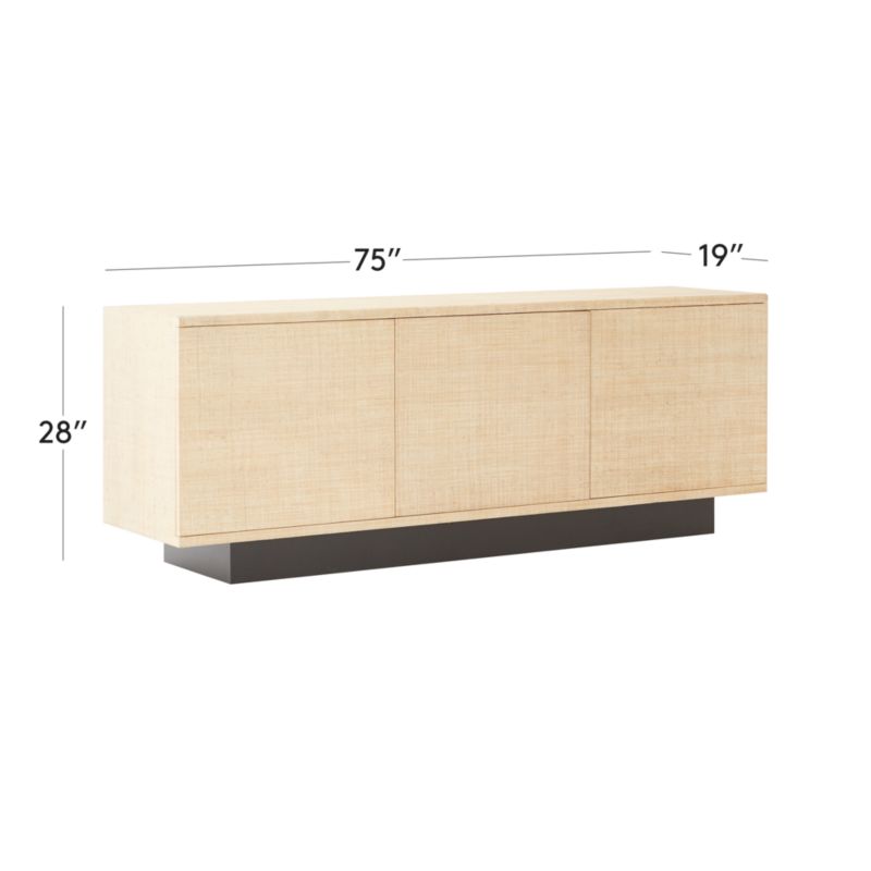 View Suffolk 75" Grasscloth Media Console - image 3 of 11