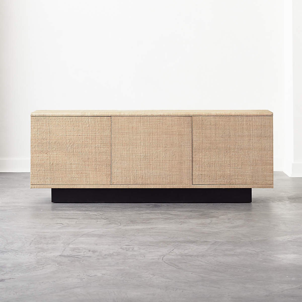 Suffolk Modern Grasscloth Media Console + Reviews CB2 Canada