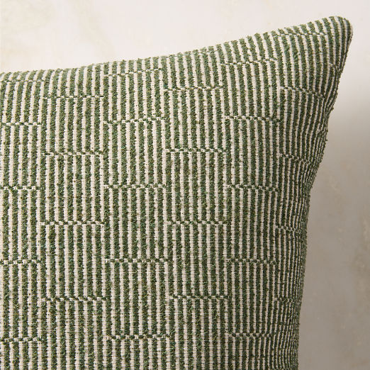 Sunbrella® Bolden Green Outdoor Lumbar Throw Pillow 24"x12"