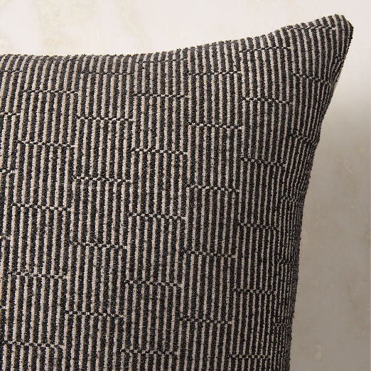 Sunbrella® Bolden Black and White Outdoor Throw Pillow 20"x20"