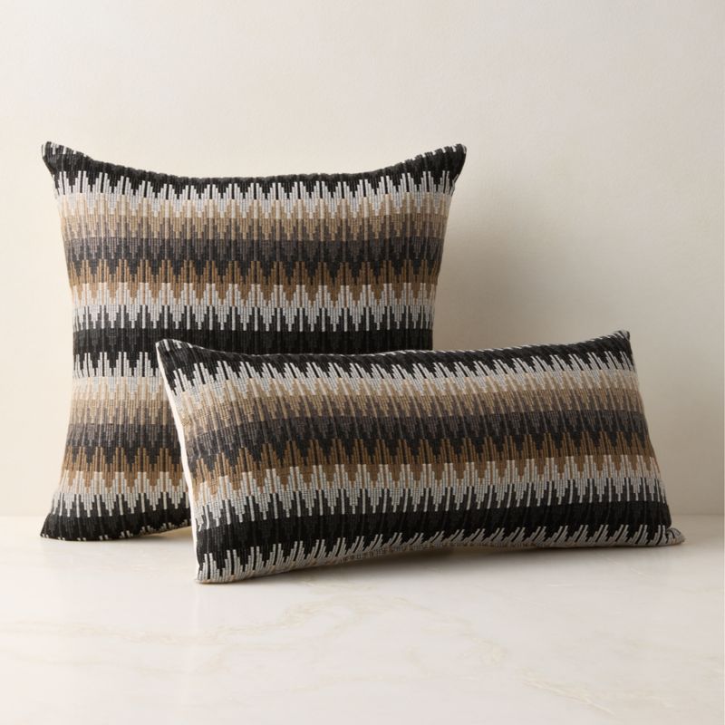 Sunbrella® Tesserre Black and Brown Outdoor Pillow 20"x20" - image 2 of 3