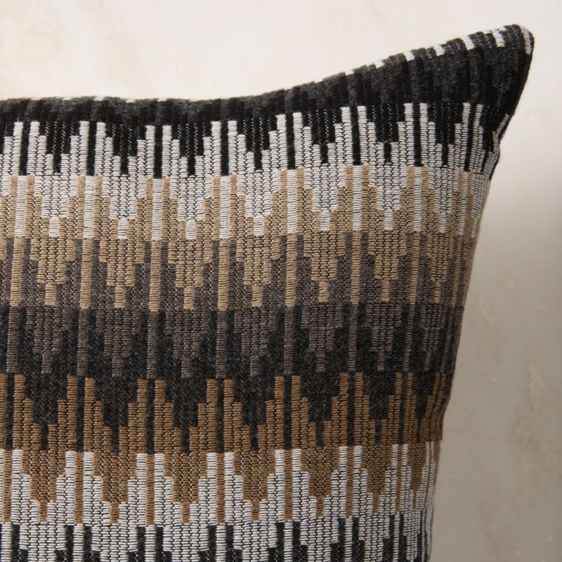 Sunbrella® Tesserre Black and Brown Outdoor Pillow 20"x20" - image 1 of 3