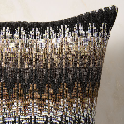 Sunbrella® Tesserre Black and Brown Outdoor Pillow 20"x20"