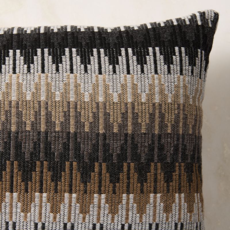 Sunbrella® Tesserre Black and Brown Outdoor Lumbar Pillow 24"x12" - image 1 of 3