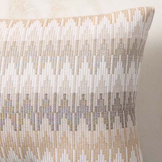 Sunbrella® Tesserre Natural Outdoor Lumbar Pillow 24"x12"