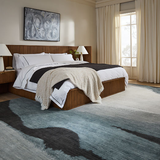 Sundown Handloomed Slate Blue TENCEL™ Lyocell  Area Rug 8'X10'