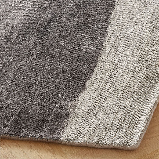 Sundown Handloomed Charcoal and Ivory TENCEL™ Lyocell Area Rug 12'x15'