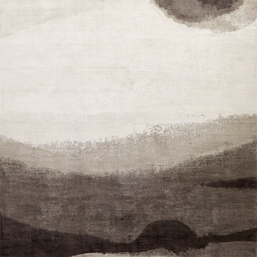 Sundown Handloomed Charcoal and Ivory TENCEL™ Rug Swatch 12"x12"