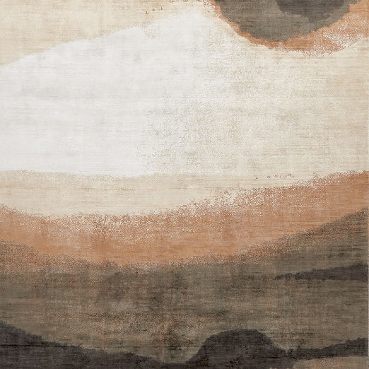 Sundown Handloomed Copper and Ivory TENCEL™ Lyocel Rug Swatch 12"x12"