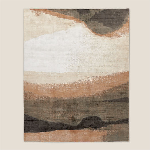 Sundown Handloomed Copper and Ivory TENCEL™ Lyocell  Area Rug 5'x8'