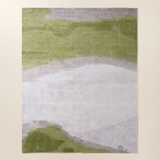Sundown Handloomed Lavender with Smoked Green TENCEL™ Lyocell Area Rug 10'x14'