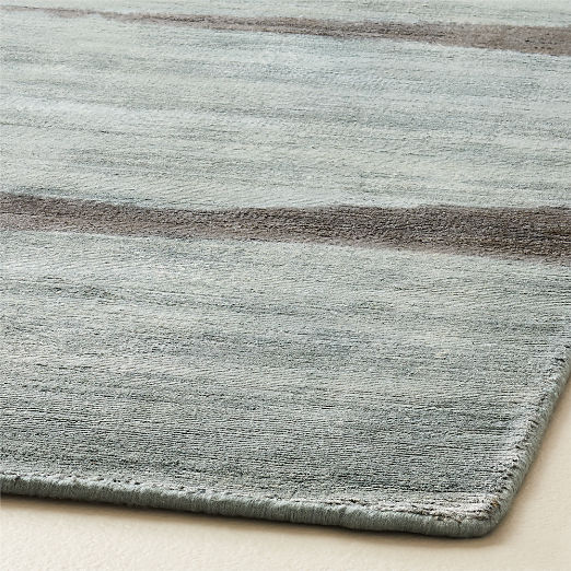 Sundown Handloomed Slate Blue Viscose Rug Swatch 12"X12"