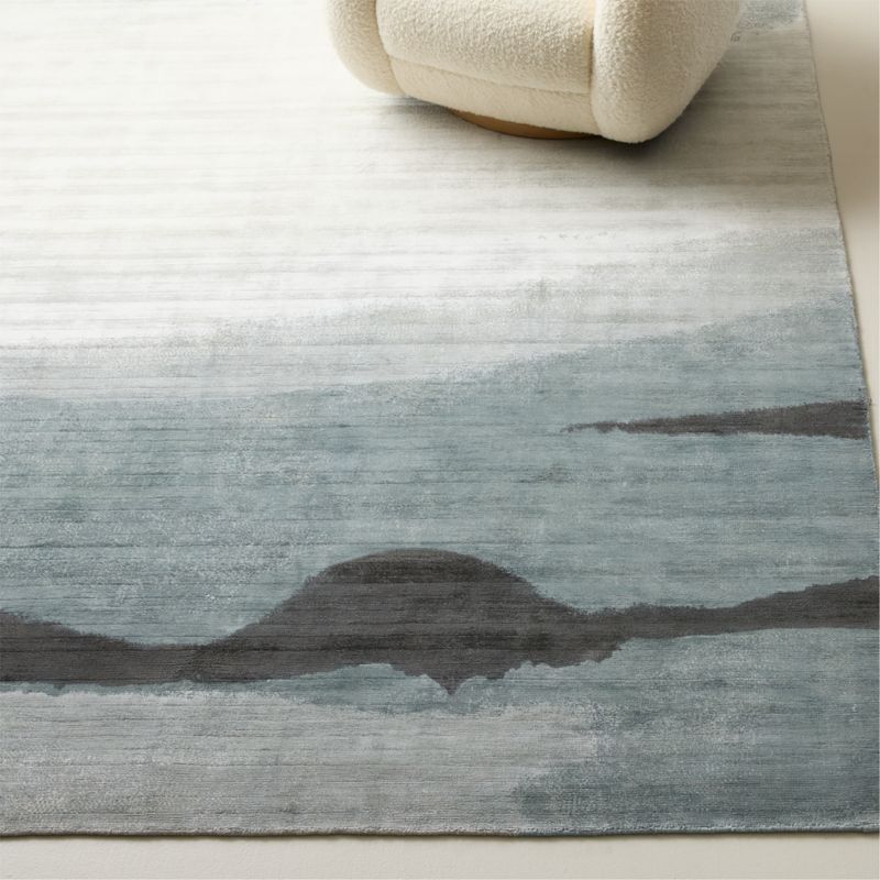 Sundown Handloomed Slate Blue Viscose Area Rug 5'X8' - image 1 of 5