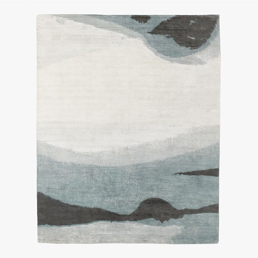 Sundown Handloomed Slate Blue TENCEL™ Lyocell Area Rug 10'x14'