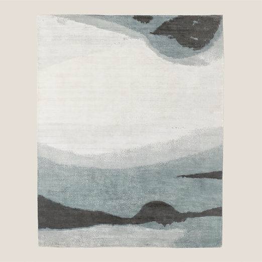 Sundown Handloomed Slate Blue Area Rug