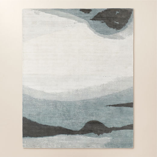 Sundown Handloomed Slate Blue TENCEL™ Lyocell Area Rug 12'x15'