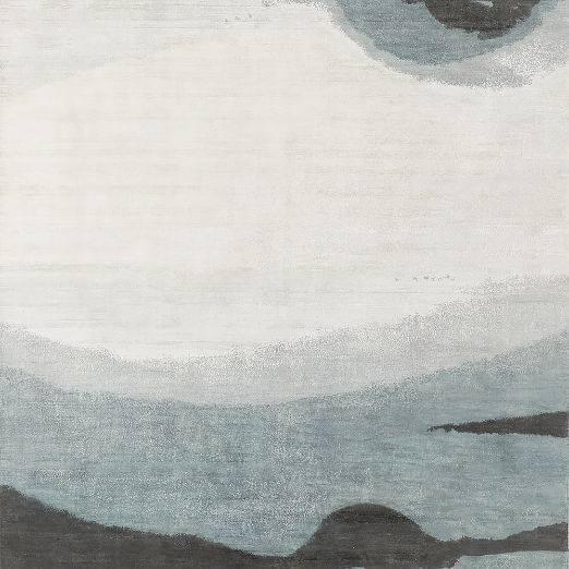 Sundown Handloomed Slate Blue TENCEL™ Lyocell Rug Swatch 12"X12"