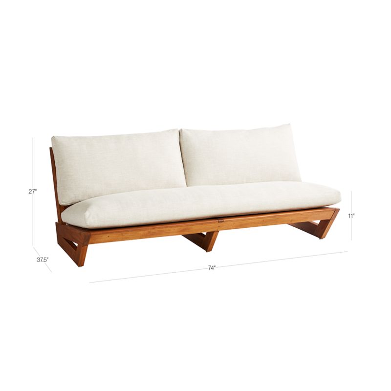 View Sunset 74" Teak Outdoor Loveseat - image 3 of 16