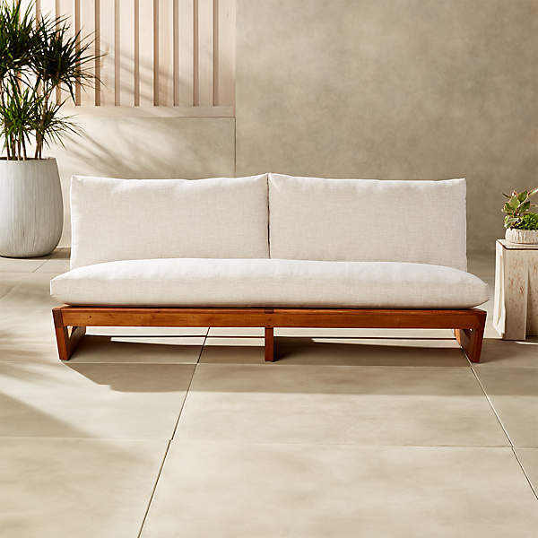 Sunset Teak Outdoor Loveseat CB2