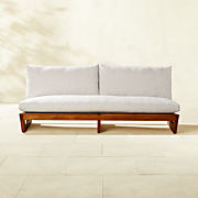 Laszlo All-Weather Rattan Outdoor Sofa with Light Grey Sunbrella® Cushions