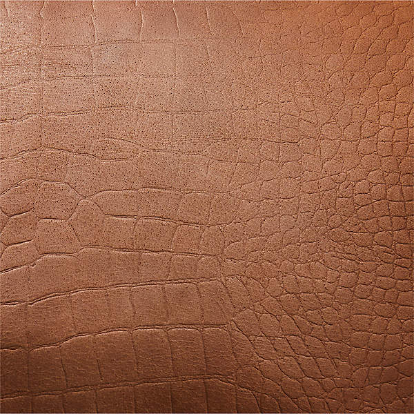 Surat Brown Embossed Leather Throw Pillow with Down-Alternative Insert 18''  + Reviews