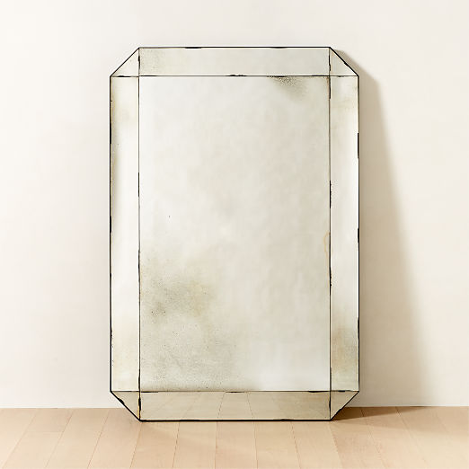 Sureau Antiqued Black Full-Length Floor Mirror 48''x72''