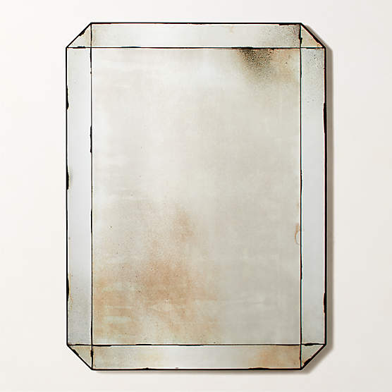 Sureau Antiqued Black Rectangular Wall Mirror 36''x48''