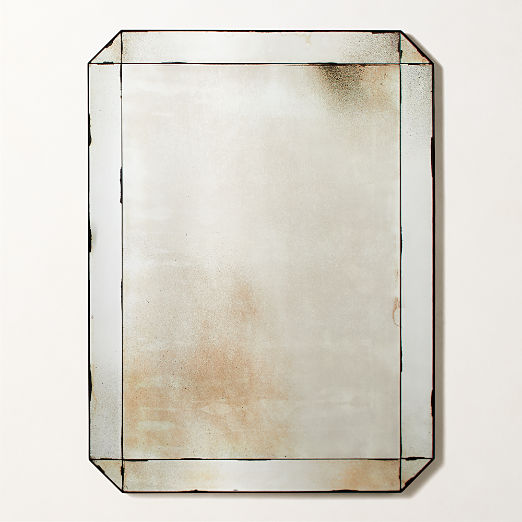 Sureau Antiqued Black Rectangular Wall Mirror 36''x48''