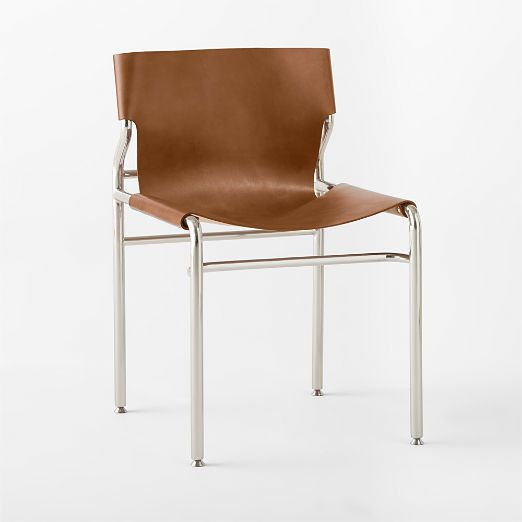 Surf Sling Brown Leather Dining Chair