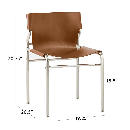 Surf Sling Brown Leather Dining Chair